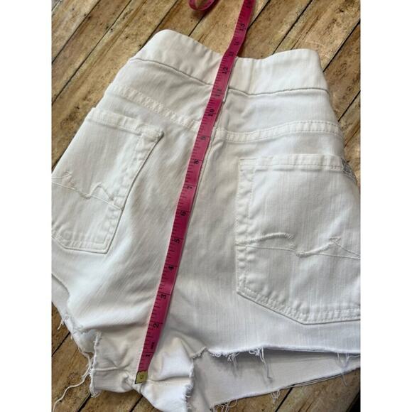 7 For All Mankind White Denim Cut Off Shorts Size 28 - Picture 9 of 10
